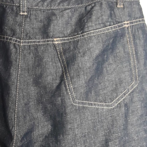 Talbots Sz 10 Black Signature Flare Wide Leg Linen Blend Chambray Pockets Pants - Picture 5 of 11